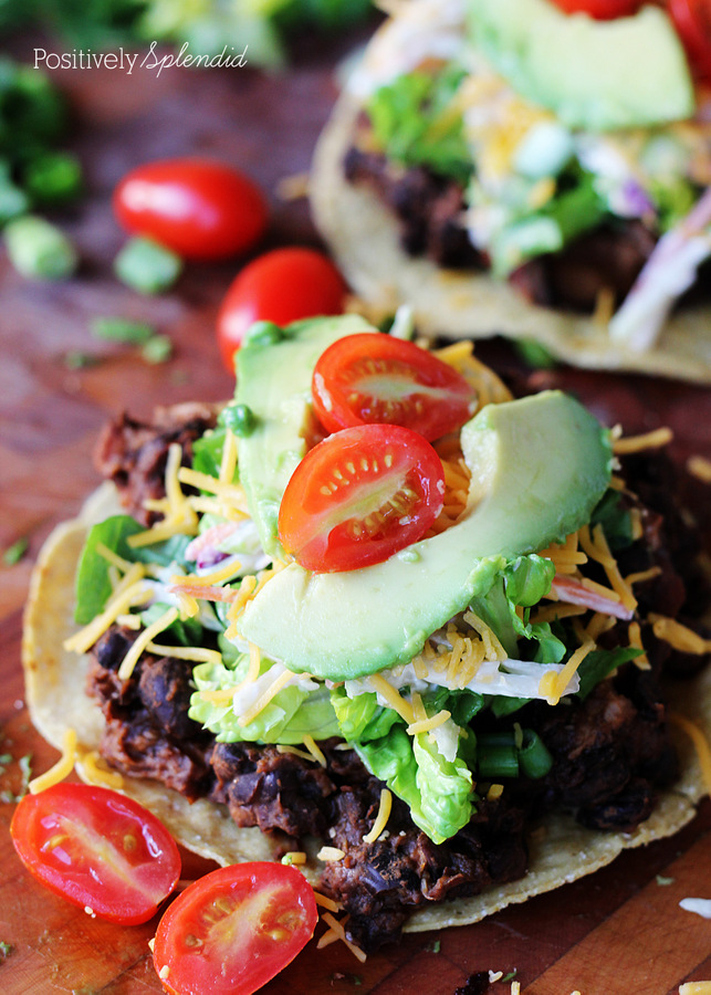 Chicken and Black Bean Tostadas - Positively Splendid {Crafts, Sewing ...