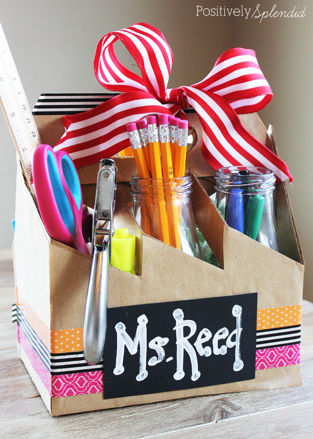 DIY School Supplies Cake Teacher's Gift