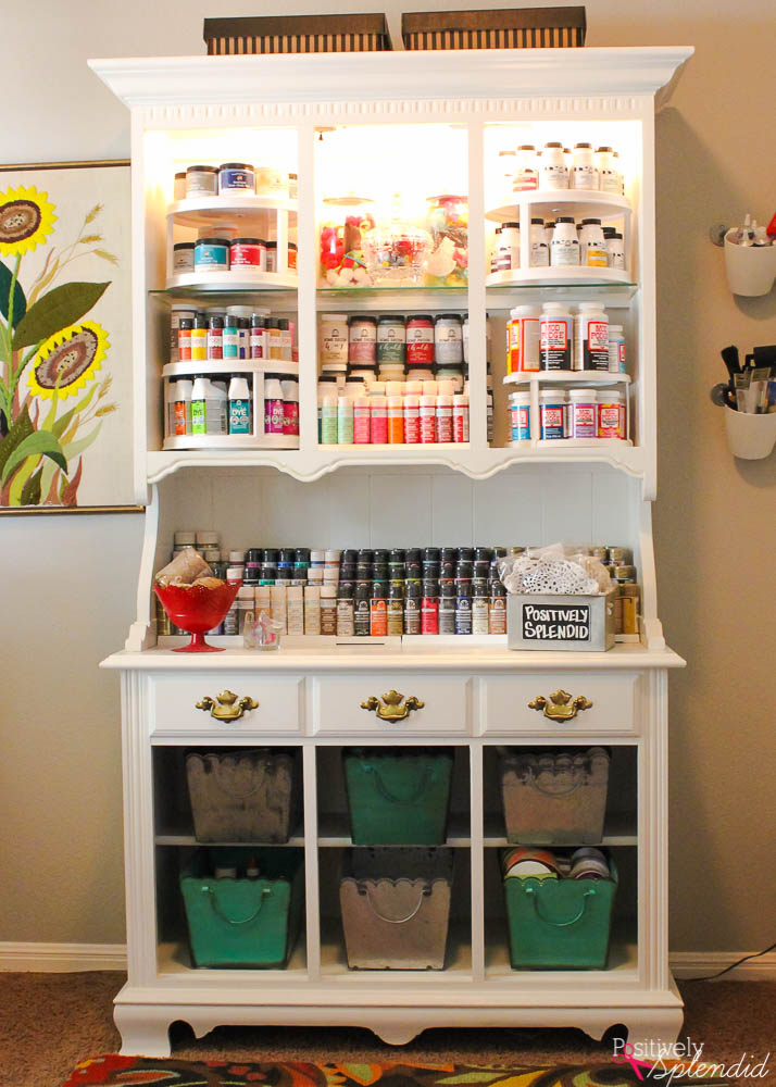 Craft Storage Center from an Old Hutch! - Positively Splendid {Crafts,  Sewing, Recipes and Home Decor}