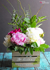 DIY Barnwood Crate Flower Centerpiece #plaidcreators - Positively ...