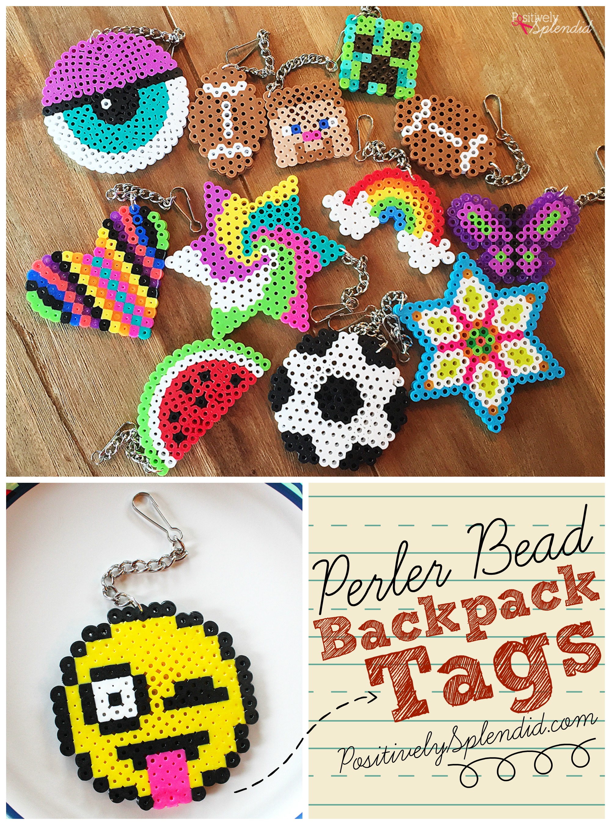 Perler Bead Backpack Tags #MichaelsMakers - Positively Splendid {Crafts,  Sewing, Recipes and Home Decor}
