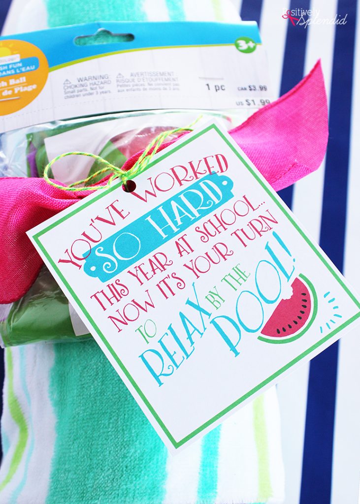 Pool Teacher Gift Idea with Free Printable - Positively Splendid ...