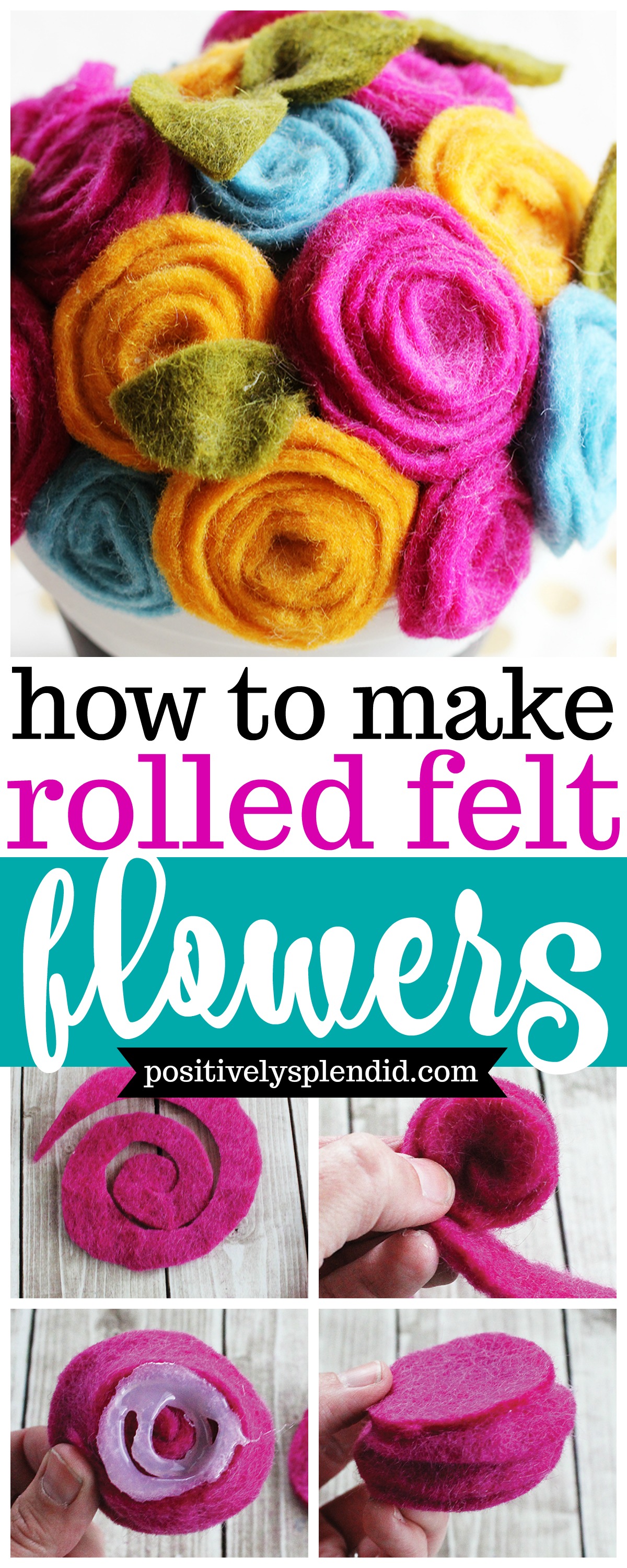 How to Make Rolled Felt Flowers - Positively Splendid {Crafts, Sewing,  Recipes and Home Decor}