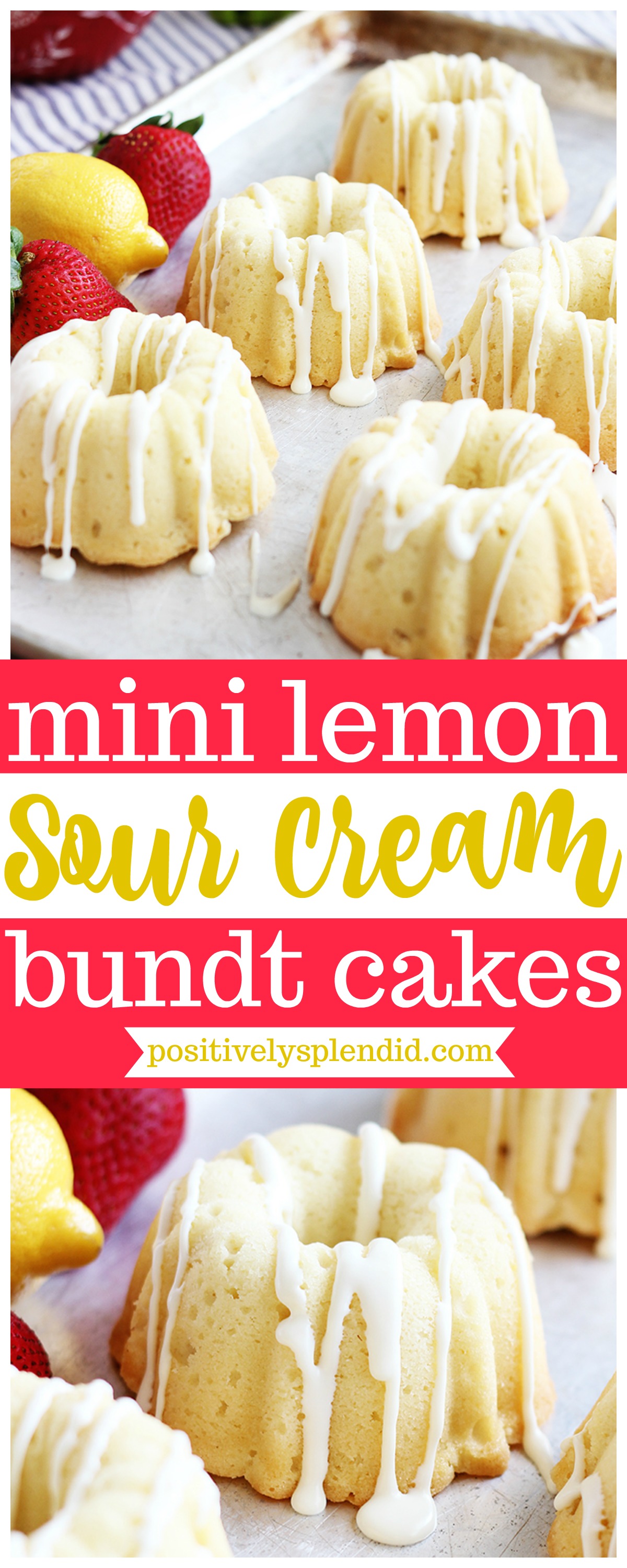 Lemon Sour Cream Mini Bundt Cakes - Positively Splendid {Crafts