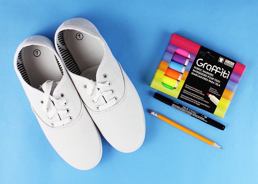 DIY Doodle Fabric Marker Shoes - a fun wearable craft idea!